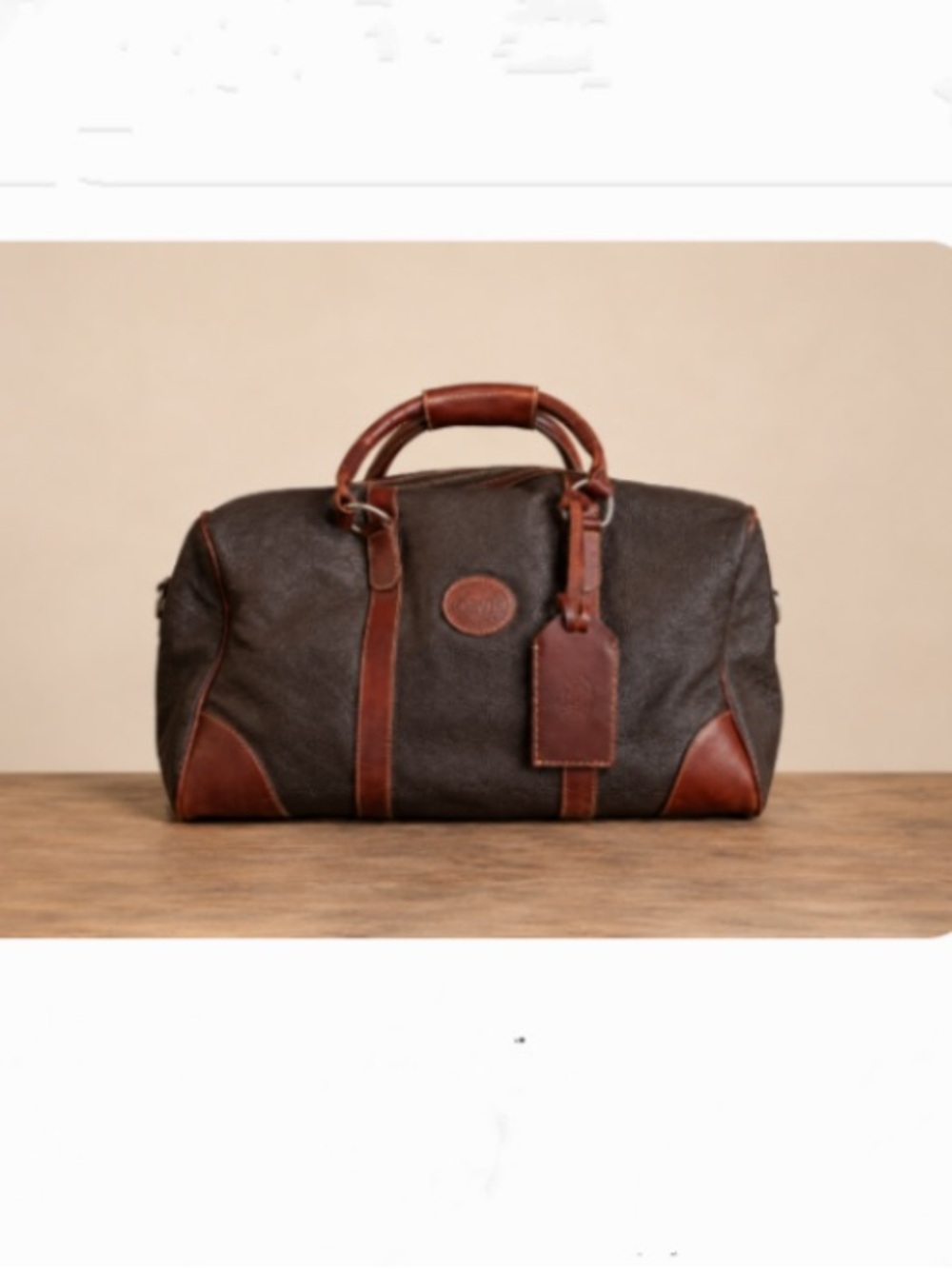 Roots Canada Vintage Leather Weekender Duffel Bag - Brown